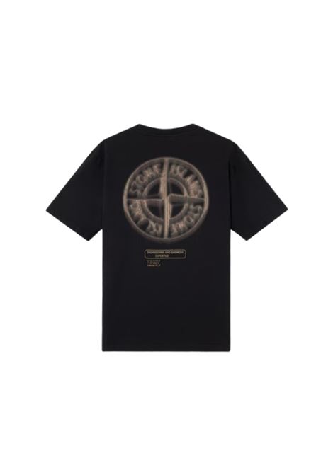 t-shirt combed organic cotton jersey uomo nera STONE ISLAND | K2S15 2100037 S0197V0029